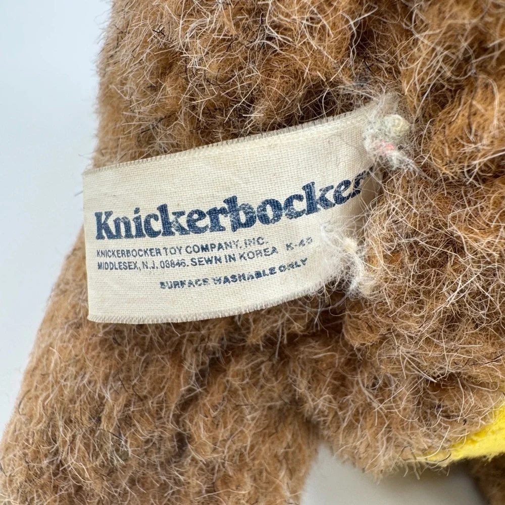 Vintage‎ Knickerbocker Shirt Tales Beaver Plush Smile Yellow Shirt 12 inch 1980s
